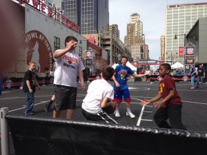 The boys played basketball at the Big 12 tournament as many days as they could fit it in.